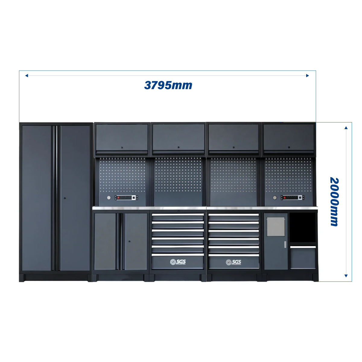 SGS Pro Heavy Duty Garage Storage System | Powerstrip | Bin Unit | Cabinet | Tall Double Cabinet